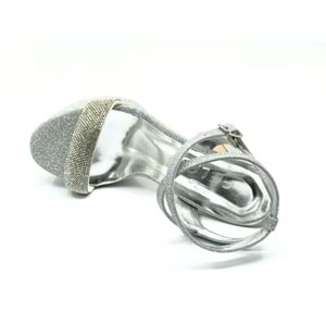 Feles 13 cm Yüksek Platform Tek Bant Topuklu Taşlı Kadın Abiye Ayakkabı