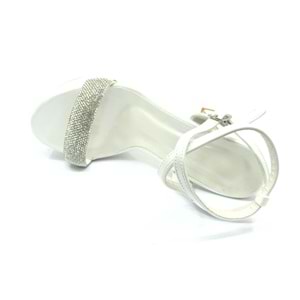 Feles 13 cm Yüksek Platform Tek Bant Topuklu Taşlı Kadın Abiye Ayakkabı