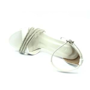 Feles Çapraz Üç Şerit Taşlı 10 cm Platform Topuklu Kadın Abiye Ayakkabı