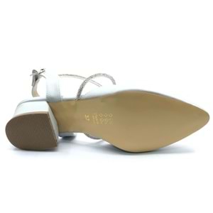 Asya Bilek Şerit Taşlı Çapraz Bantlı Kısa Topuklu Klasik Kadın Topuklu Ayakkabı