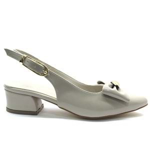 Mehtap Arkası Açık Fiyonk Detaylı Klasik Kadın Topuklu Ayakkabı