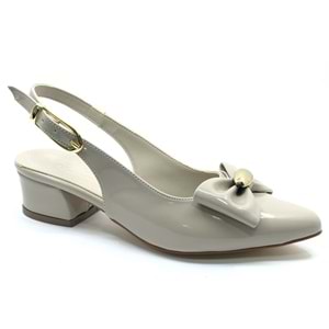 Mehtap Arkası Açık Fiyonk Detaylı Klasik Kadın Topuklu Ayakkabı