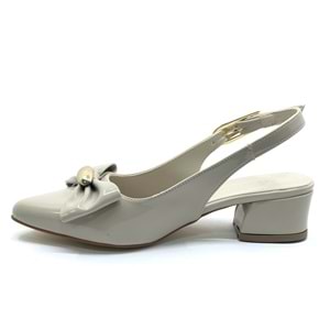 Mehtap Arkası Açık Fiyonk Detaylı Klasik Kadın Topuklu Ayakkabı