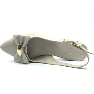 Mehtap Arkası Açık Fiyonk Detaylı Klasik Kadın Topuklu Ayakkabı