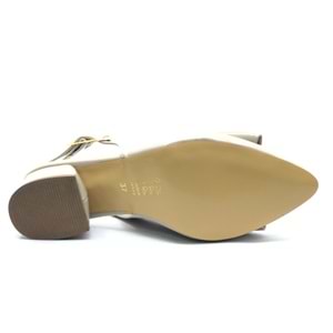 Mehtap Arkası Açık Fiyonk Detaylı Klasik Kadın Topuklu Ayakkabı