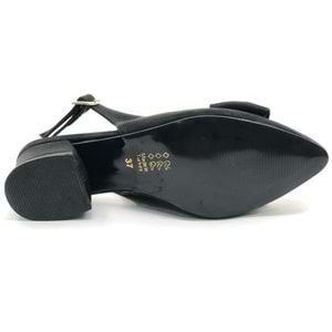 Mehtap Arkası Açık Fiyonk Taş Detaylı Klasik Kadın Topuklu Ayakkabı