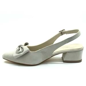 Mehtap Arkası Açık Fiyonk Taş Detaylı Klasik Kadın Topuklu Ayakkabı