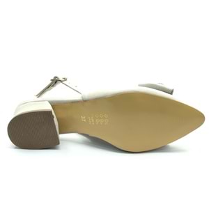 Mehtap Arkası Açık Fiyonk Taş Detaylı Klasik Kadın Topuklu Ayakkabı