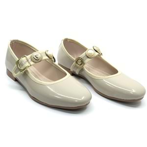 Mehtap Kemer Taş Toka Detaylı Düz Taban Kadın Babet Ayakkabı