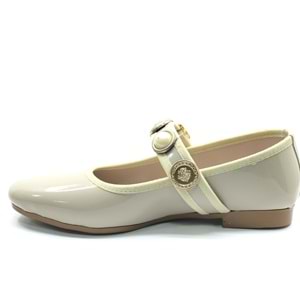 Mehtap Kemer Taş Toka Detaylı Düz Taban Kadın Babet Ayakkabı