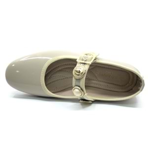 Mehtap Kemer Taş Toka Detaylı Düz Taban Kadın Babet Ayakkabı