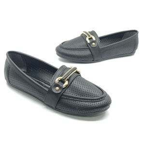 Mehtap Toka Detaylı Delikli Düz Taban Kadın Babet Ayakkabı