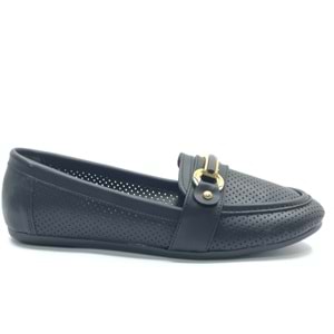 Mehtap Toka Detaylı Delikli Düz Taban Kadın Babet Ayakkabı