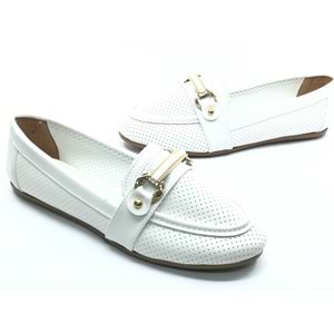 Mehtap Toka Detaylı Delikli Düz Taban Kadın Babet Ayakkabı