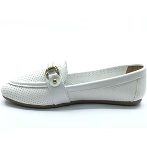 Mehtap Toka Detaylı Delikli Düz Taban Kadın Babet Ayakkabı