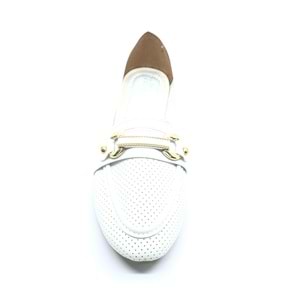 Mehtap Toka Detaylı Delikli Düz Taban Kadın Babet Ayakkabı