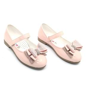 İremsu Kurdela Taş Detaylı Cırtlı Kız Çocuk Babet Ayakkabı