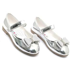 İremsu Kurdela Taş Detaylı Cırtlı Kız Çocuk Babet Ayakkabı