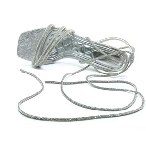 Ventes Bilekten Bağlamalı Şeffaf Topuklu Kadın Abiye Ayakkabı