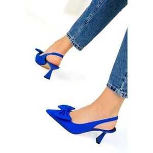 Feles Kurdela Detaylı Arkası Açık Stiletto Kadın Topuklu Ayakkabı