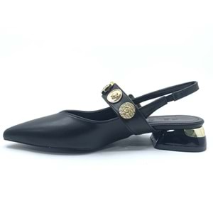 Feles Taş Toka Detaylı Arkası Açık Kadın Babet Ayakkabı