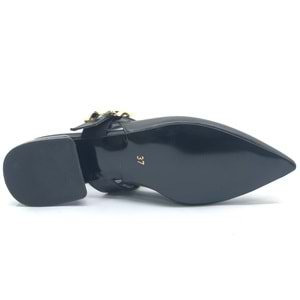 Feles Taş Toka Detaylı Arkası Açık Kadın Babet Ayakkabı