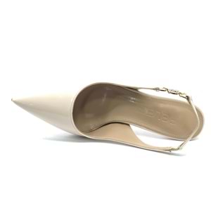 Feles Yan Toka Detaylı Arkası Açık Stiletto Kadın Topuklu Ayakkabı