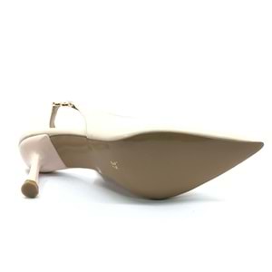 Feles Yan Toka Detaylı Arkası Açık Stiletto Kadın Topuklu Ayakkabı