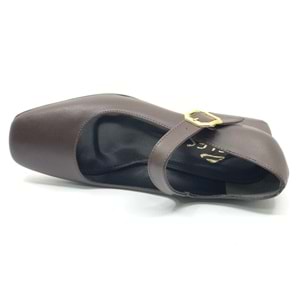 Feles Pars Jane Küt Burunlu Kadın Kısa Topuklu Kadın Babet Ayakkabı