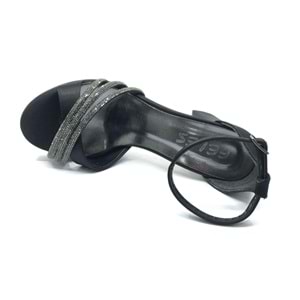 Feles Çapraz Üç Şerit Taşlı 10 cm Platform Topuklu Kadın Abiye Ayakkabı