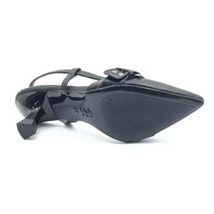 Feles Zımba Toka Detaylı Arkası Açık Stiletto Kadın Topuklu Ayakkabı