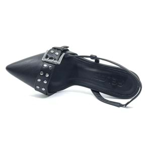 Feles Zımba Toka Detaylı Arkası Açık Stiletto Kadın Topuklu Ayakkabı