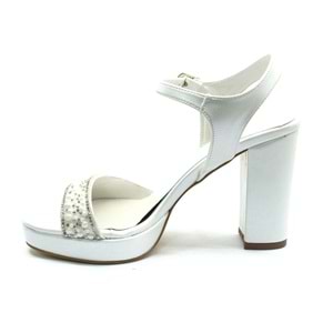 Feles Taşlı Platform Tek Bant Topuklu Kadın Abiye Ayakkabı