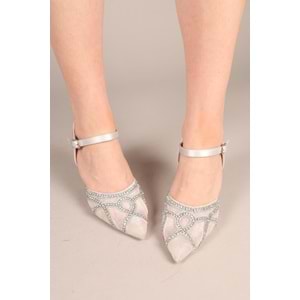 Feles Dantel Taşlı Topuklu Kadın Abiye Ayakkabı