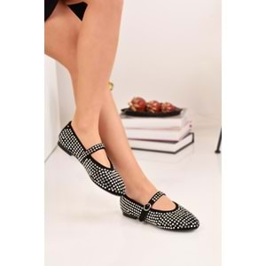 Feles Taş Detaylı Kadın Babet Ayakkabı