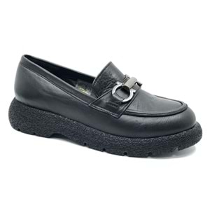 Ayakdaş 3755 Kalın Taban Kadın Loafer Hakiki Deri Babet Ayakkabı