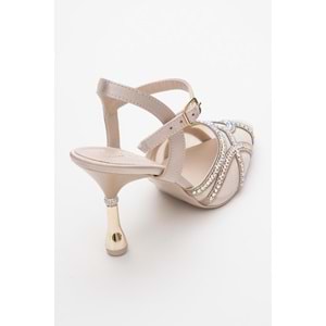 Feles Dantel Taşlı Topuklu Kadın Abiye Ayakkabı