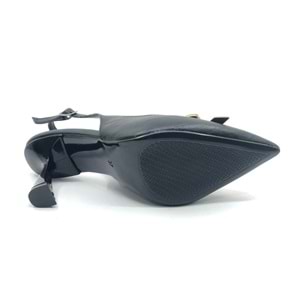 Feles Kurdela Toka Detaylı Arkası Açık Stiletto Kadın Topuklu Ayakkabı