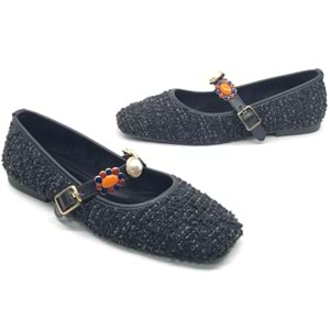 Feles İnci Toka Detaylı Kadın Babet Ayakkabı