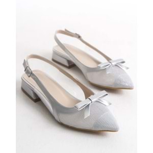 Feles Fiyonk Dantel Detaylı Arkası Açık Kadın Babet Ayakkabı