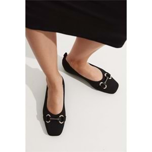 Feles Triko Toka Küt Burun Kadın Babet Ayakkabı