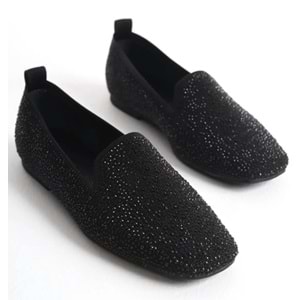 Feles Triko Taş Küt Burun Kadın Babet Ayakkabı