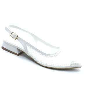 Feles Dantel Detaylı Kısa Topuklu Arkası Açık Kadın Babet Ayakkabı