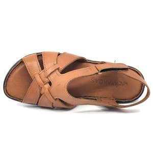 Ayakdaş %100 Hakiki Deri Tam Ortapedik Fus Pedli Taban Kadın Sandalet