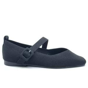 Feles Küt Burun Kemer Detaylı Kadın Babet Ayakkabı