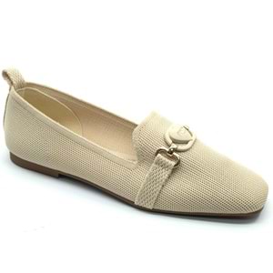 Feles Küt Burun Kalp Toka Detaylı Kadın Babet Ayakkabı