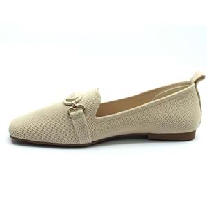 Feles Küt Burun Kalp Toka Detaylı Kadın Babet Ayakkabı