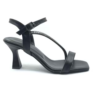 Mehtap Şerit Taş Detaylı Tek Bantlı Kadın Topuklu Abiye Ayakkabı