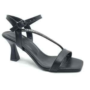 Mehtap Şerit Taş Detaylı Tek Bantlı Kadın Topuklu Abiye Ayakkabı