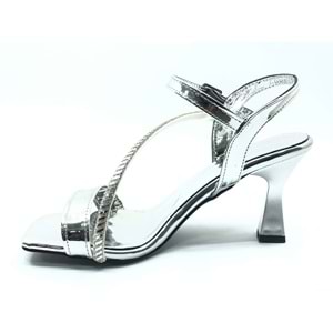 Mehtap Şerit Taş Detaylı Tek Bantlı Kadın Topuklu Abiye Ayakkabı